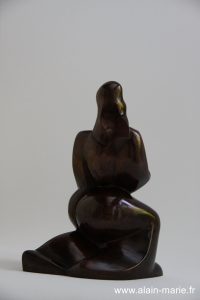 Femme cubiste, bronze 16x8x11.5